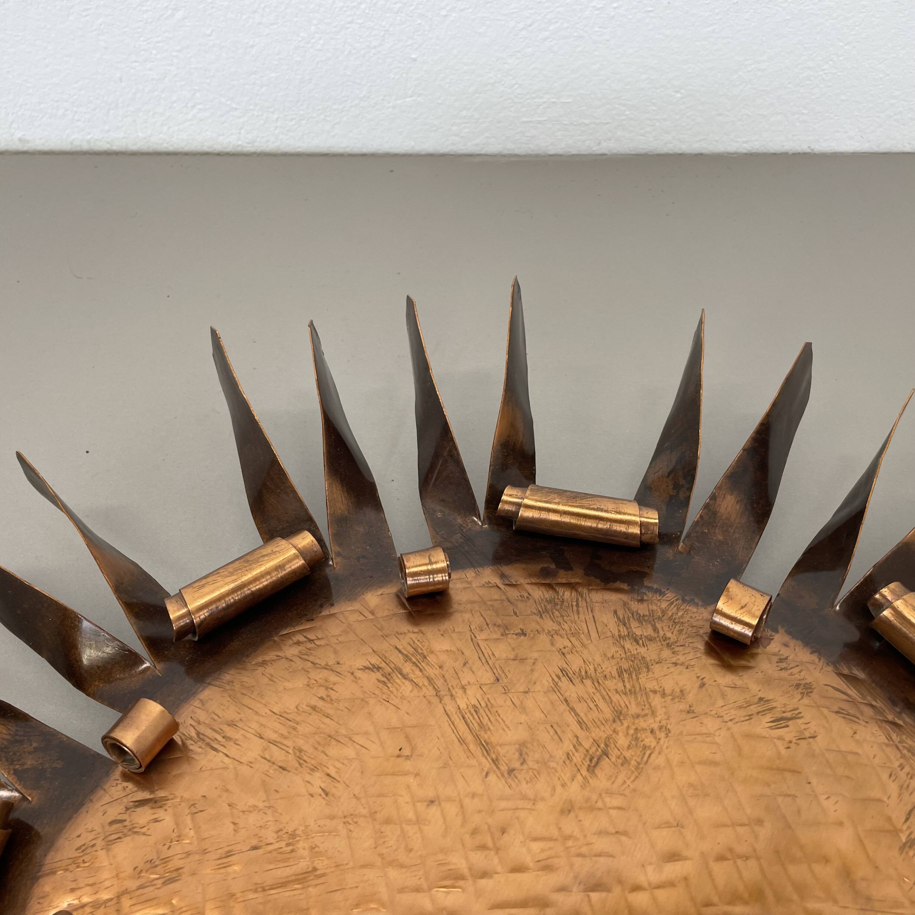 large 50cm solid copper Stilnovo Style Sunburst Theatre Wall Light , Italy