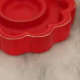 Pair of red Swedish candle holders designed by Gustavsberg