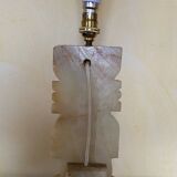 Carved onyx lamp – Pre-Columbian/Aztec style – Vintage