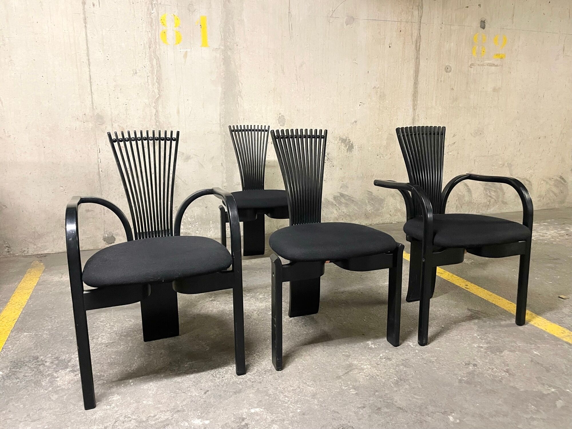 Set of 2 armchairs and 2 chairs "Totem", Torstein Nilsen, Westnofa 1980