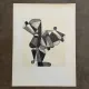 Modern composition drawing 1970 by François de Chabot