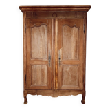 Vintage raw wood cabinet with patina