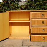 rattan and bamboo sideboard signed by Dal Vera Italy 1960
