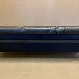 Sofa 5 places modular black leather design 1960