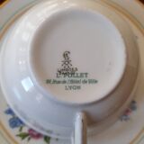 6 cups tea porcelain limoges L.Pollet lyon 40s