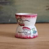 Old diabolo egg cup in Longwy iron clay