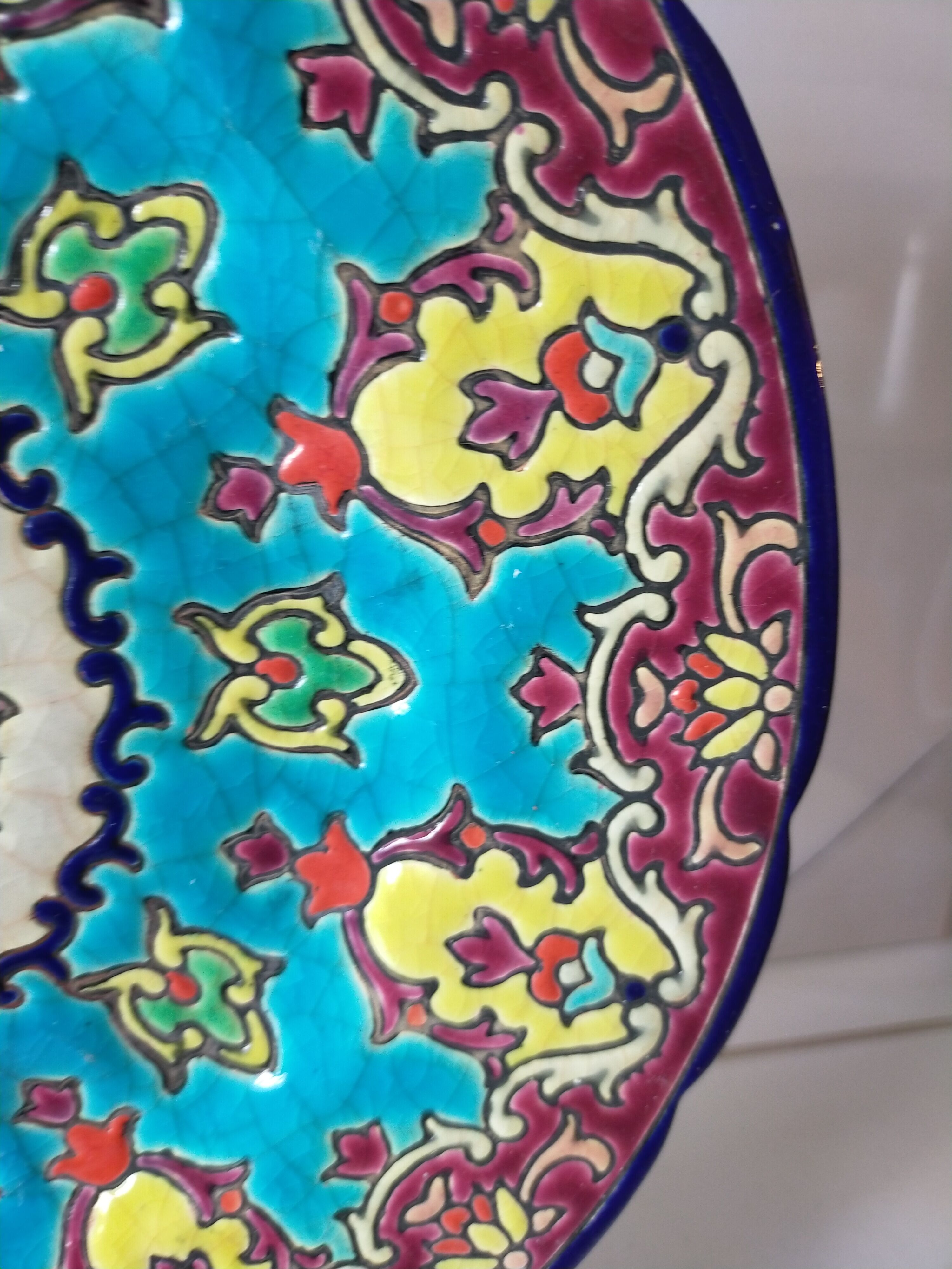 Decorative enamel plate Longwy