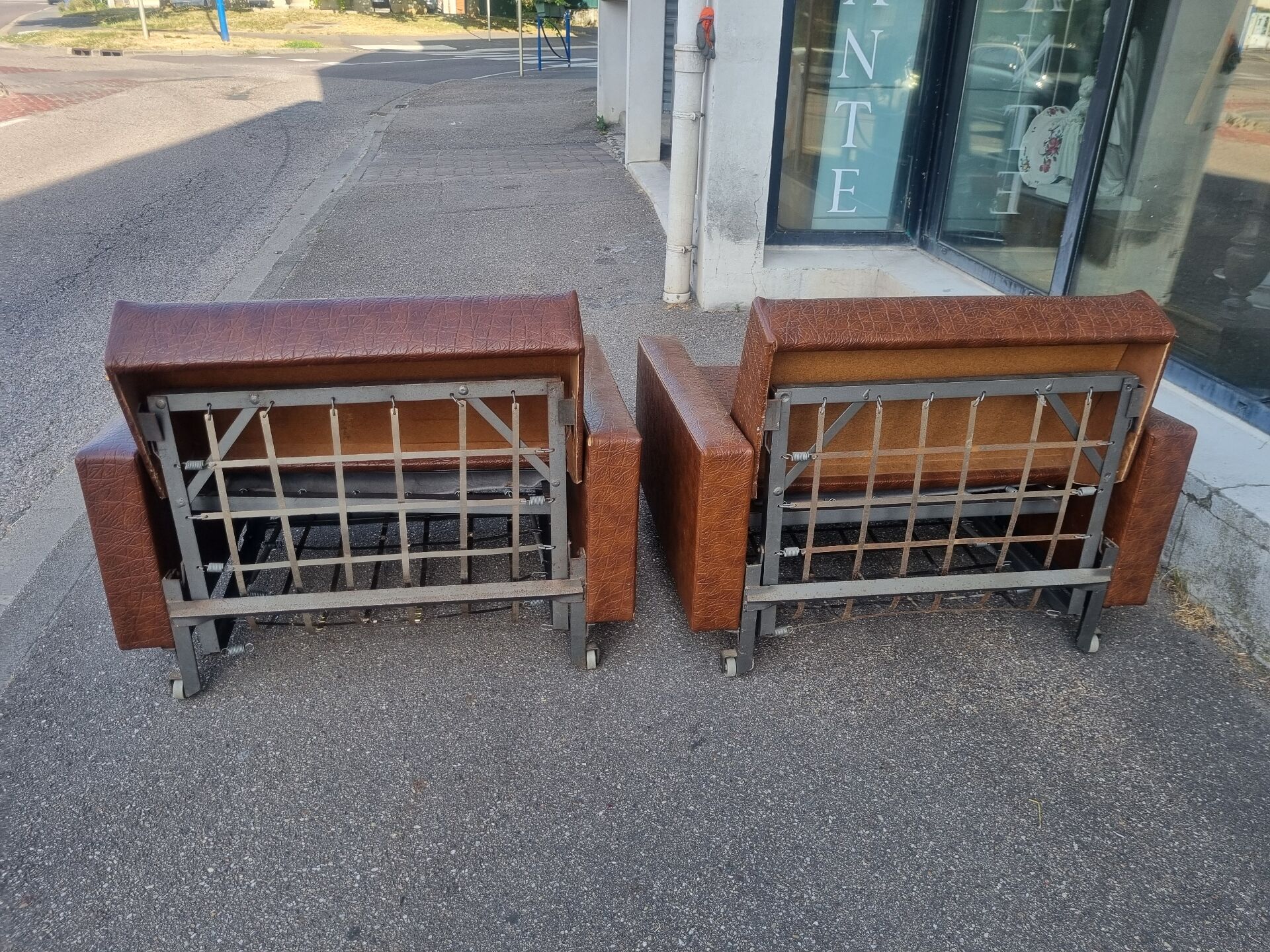 Pair of vintage sofa beds