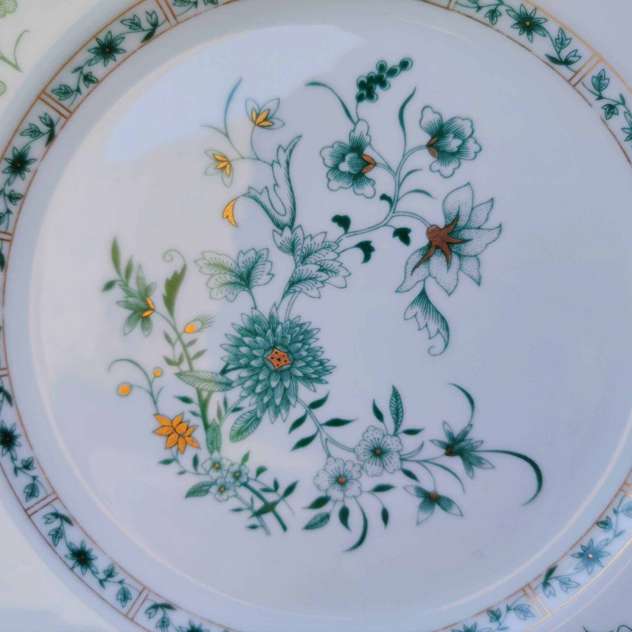 6 flat plates, Limoges porcelain, Bernardaud, Beijing No. 2
