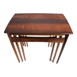Danish vintage rosewood nesting tables / set of 3 side tables made in the 60s