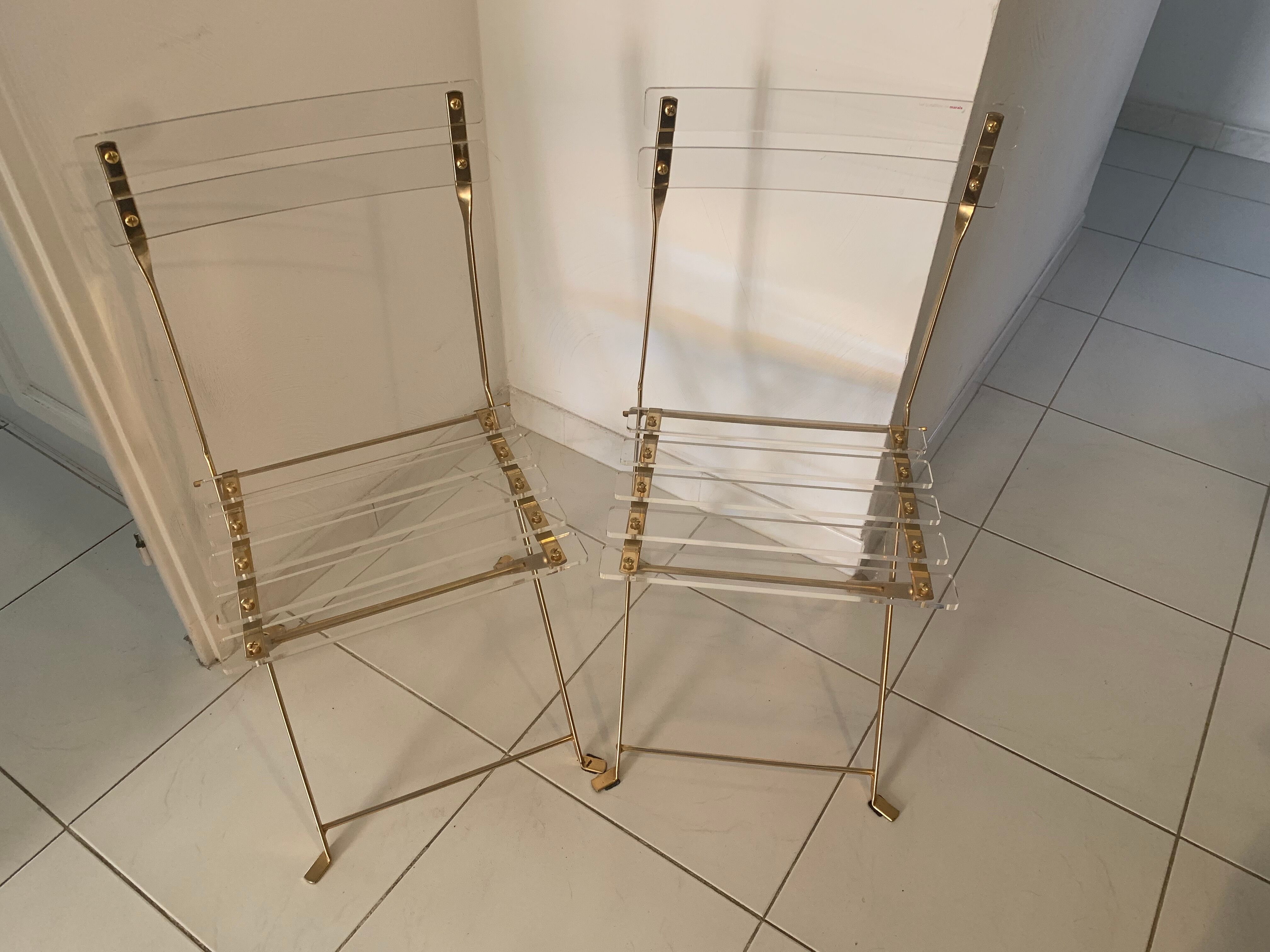 Plexiglass folding chairs