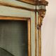 Showcase in blue/green lacquered wood, gold trim, Italy 18th-early 19th century