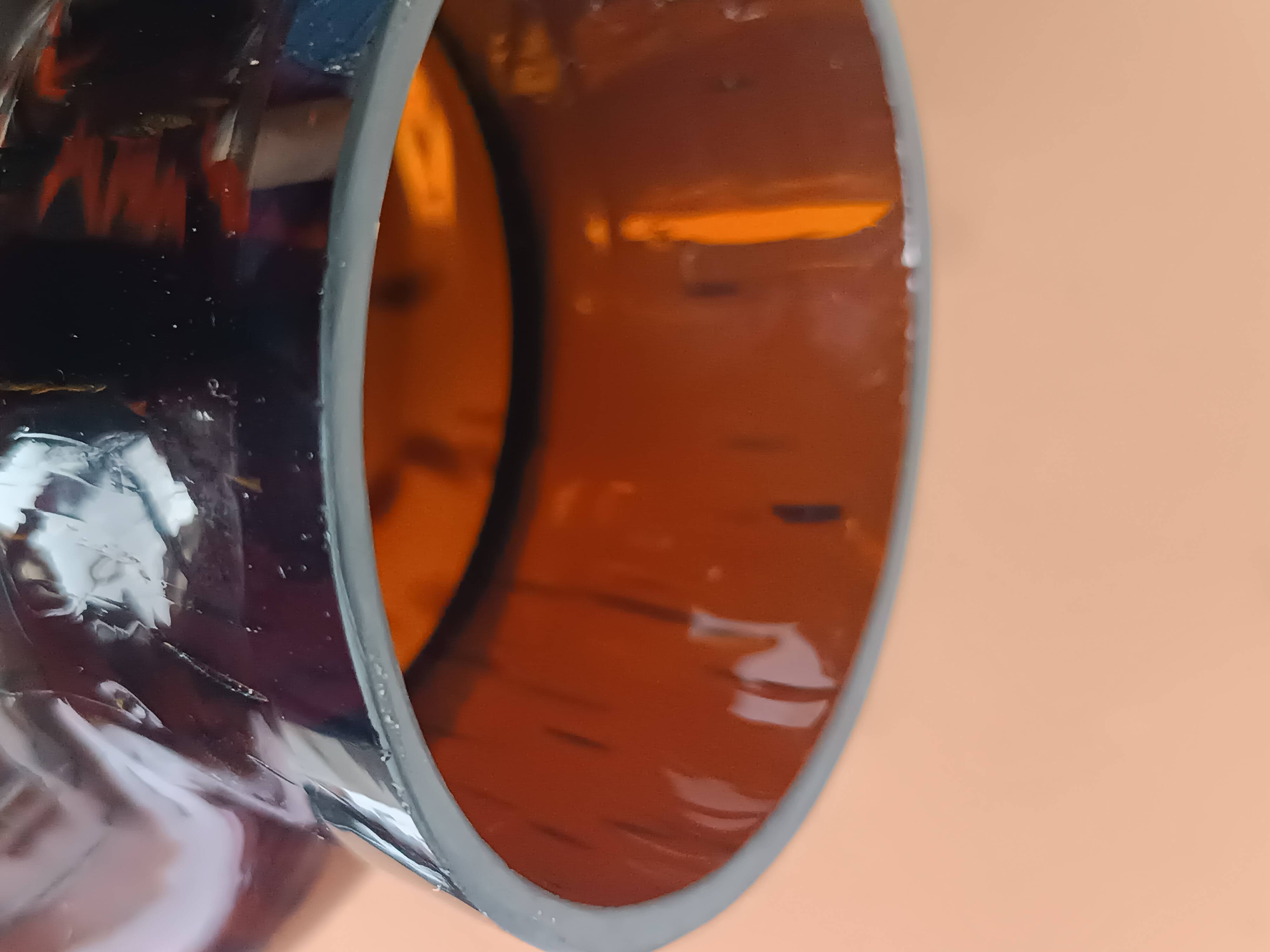 Vintage speckled amber blown glass conical vase