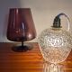 Pyramid relief pressed glass tulip light fixture — 1960s/70s