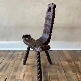Wooden tripod chair from the 50s/60s