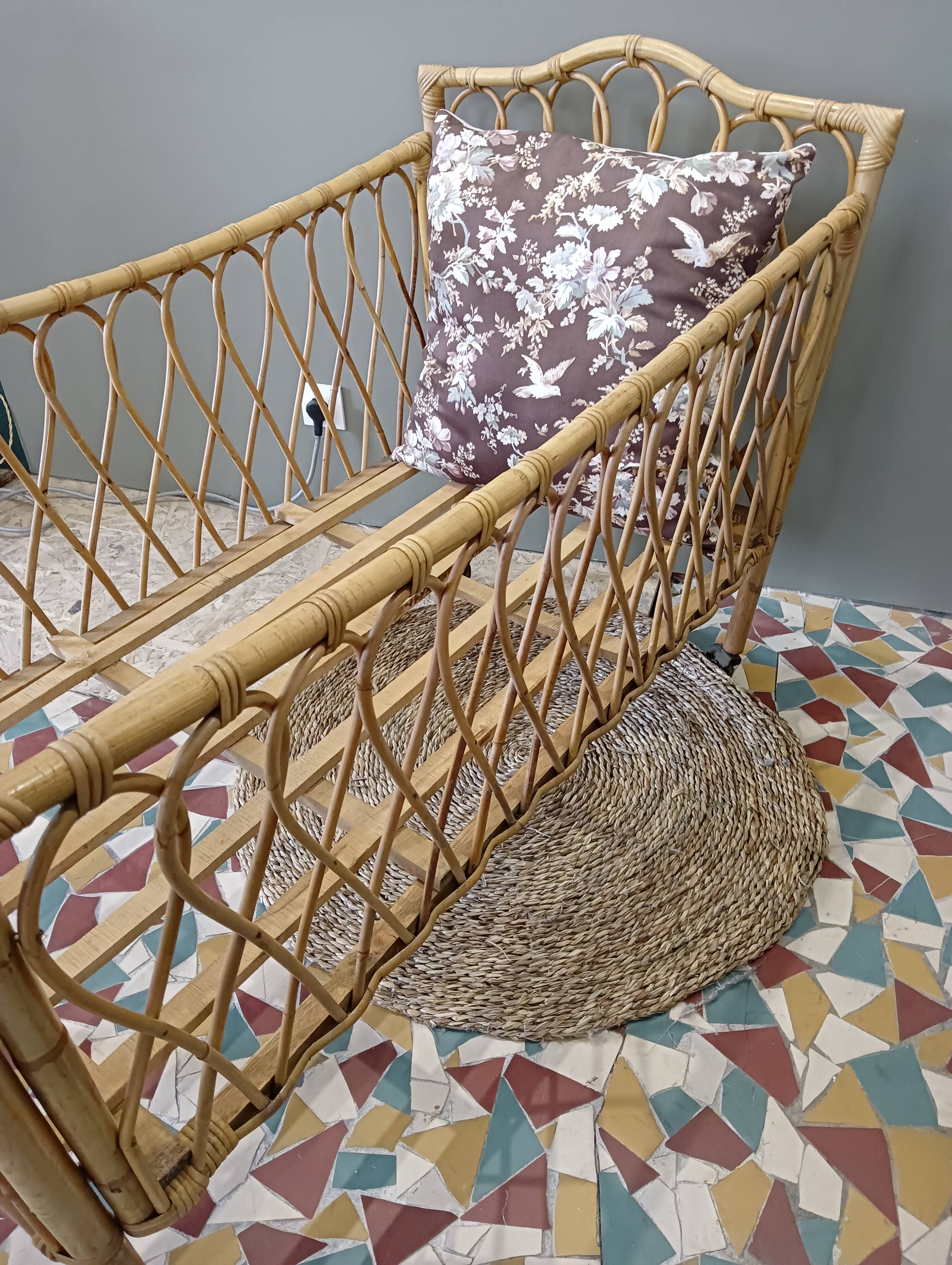 Rattan cot