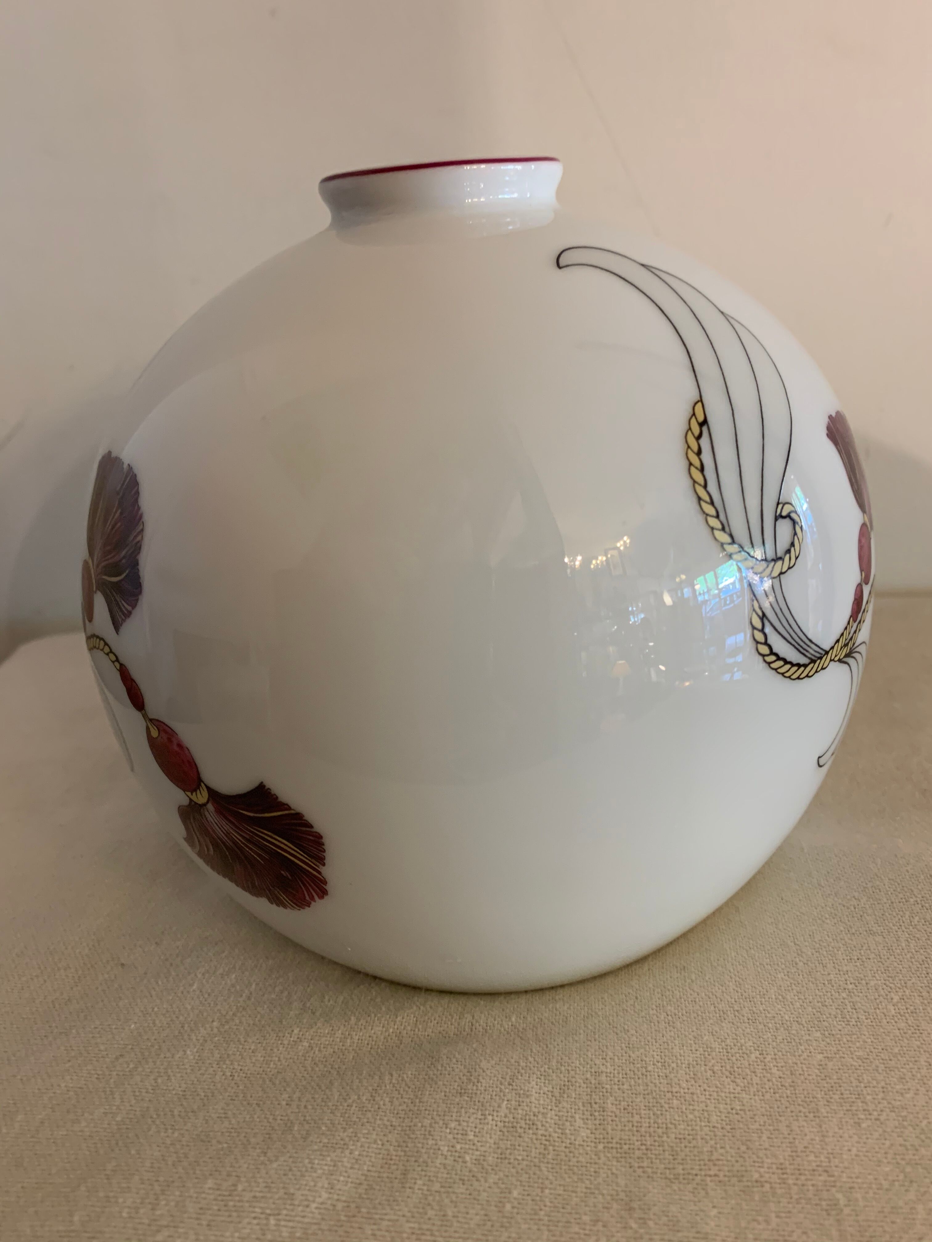 Tharaud Limoges porcelain ball vase