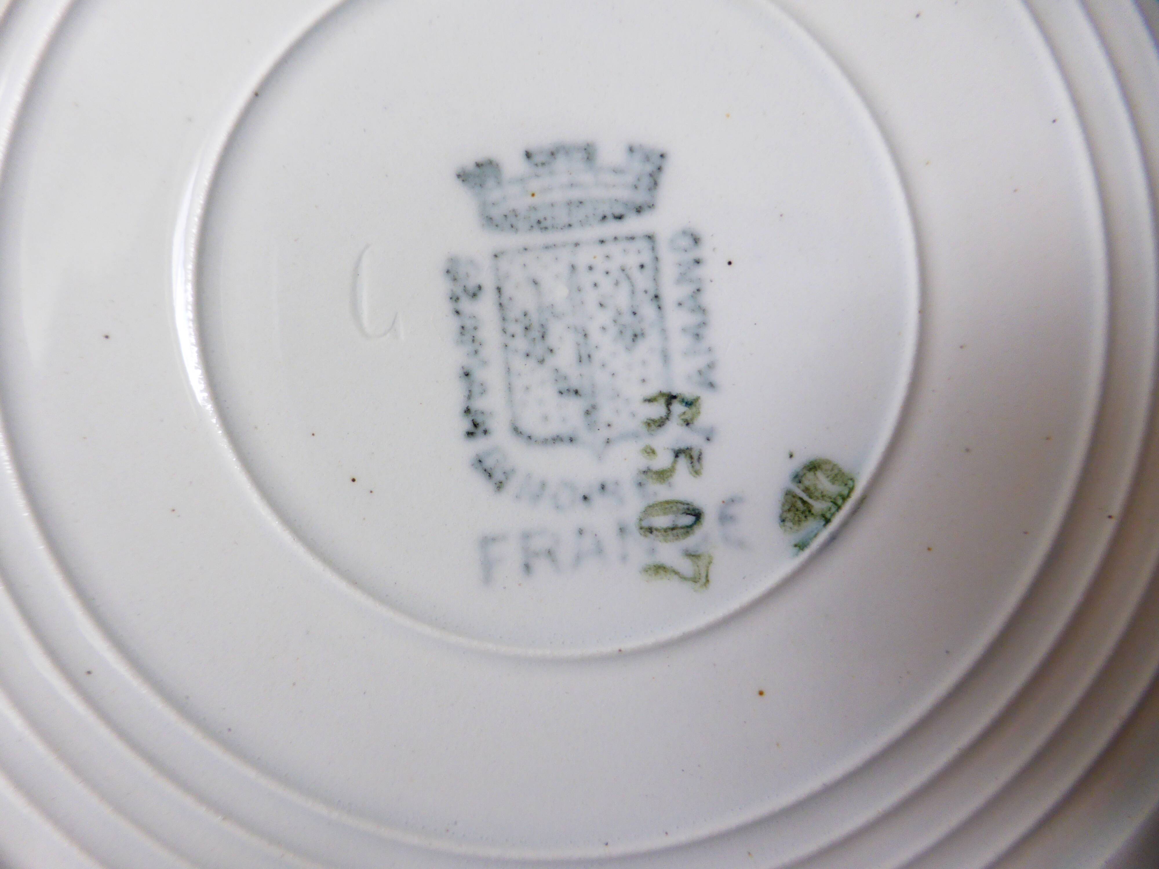 4 vintage deep plates from St Amand 220628