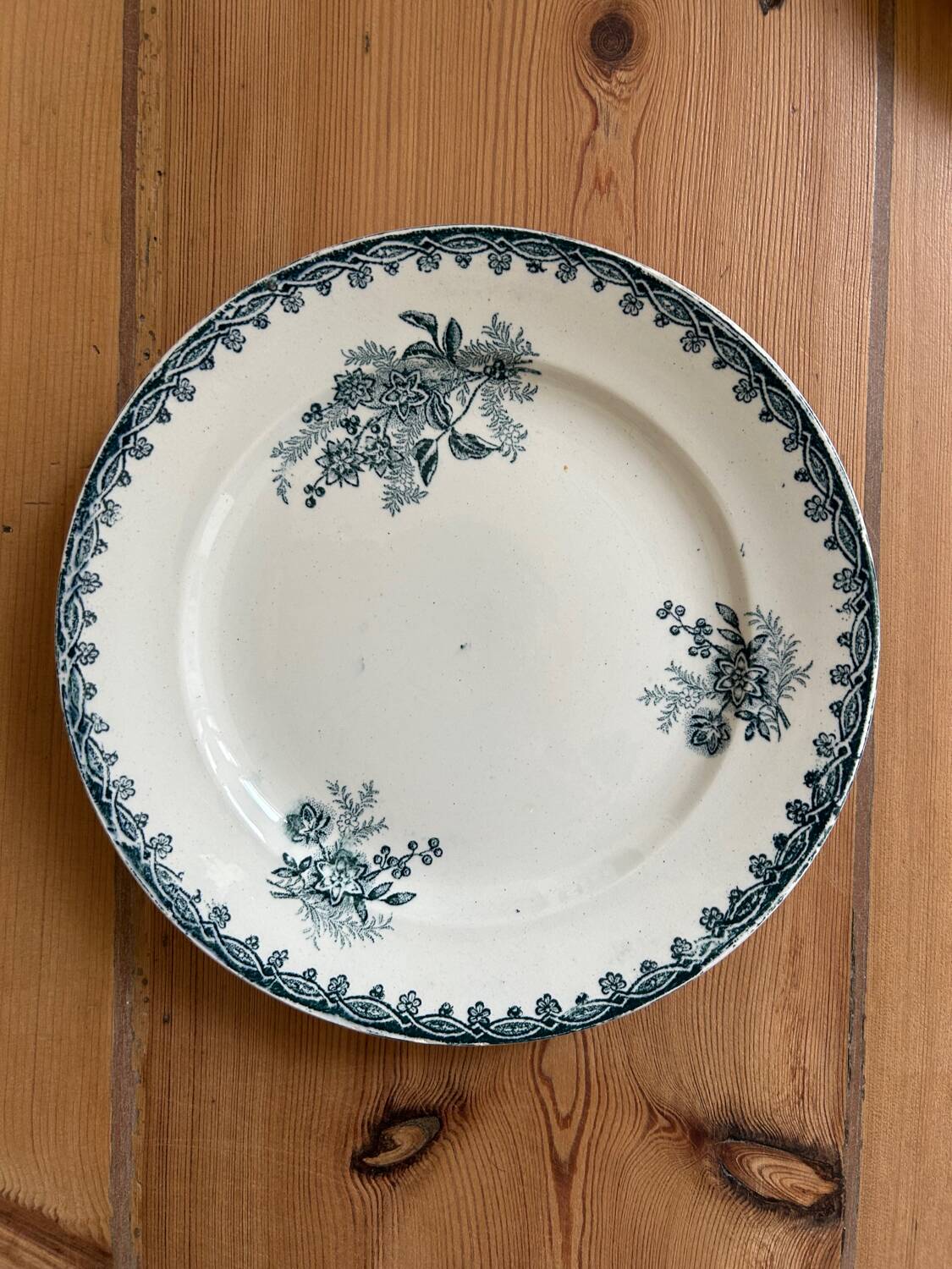 Series of 3 old flat plates “Terre de Fer”