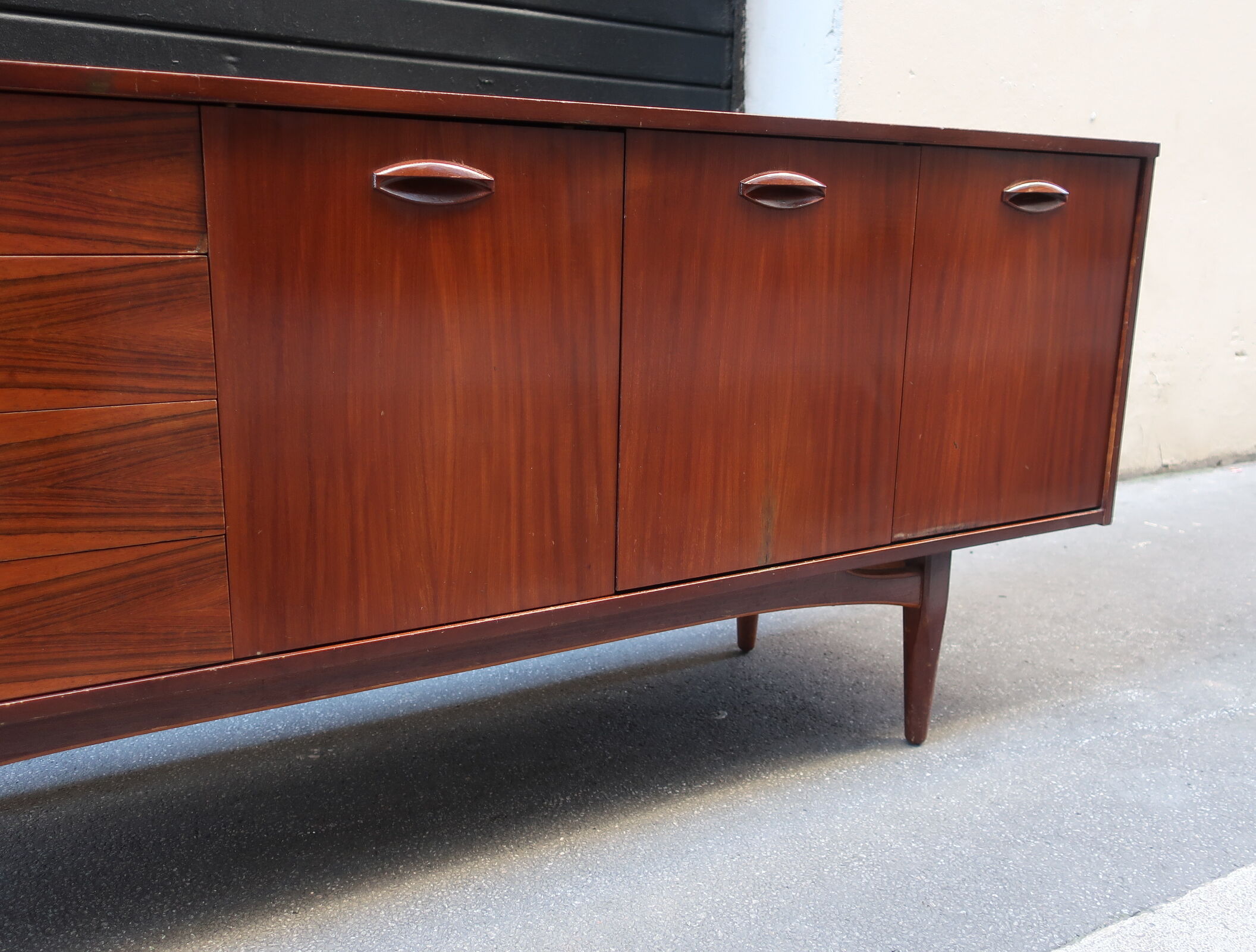 Rosewood and afromosia sideboard