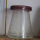 Vintage mauve neck blown glass bubble conical vase
