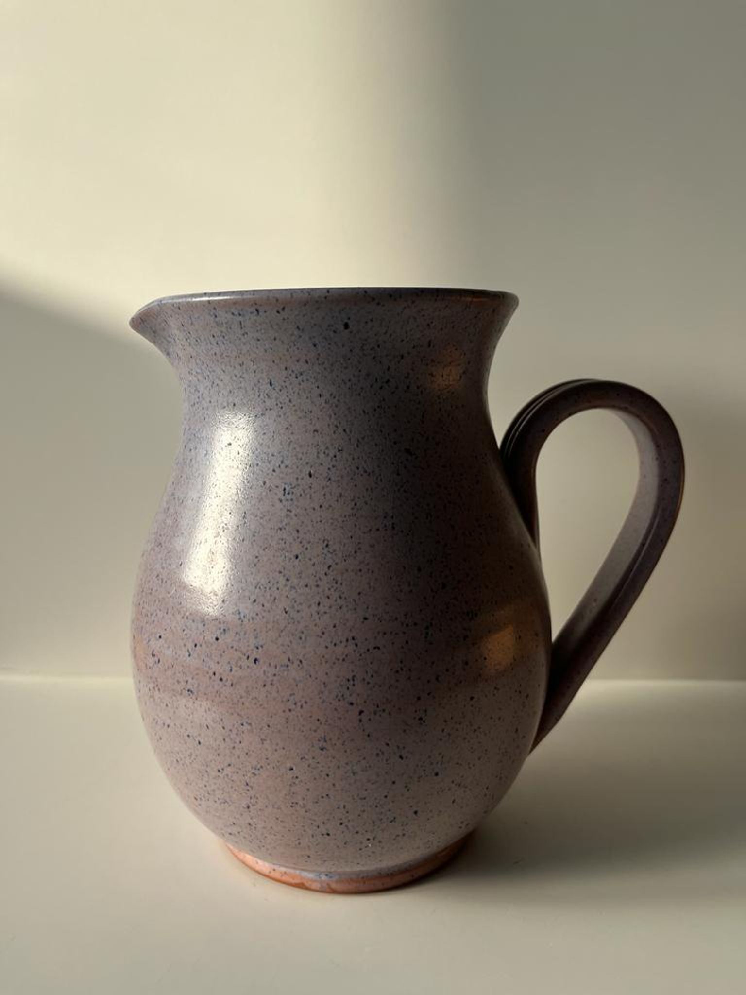 Vintage purple carafe with field flower patterns H:20cm