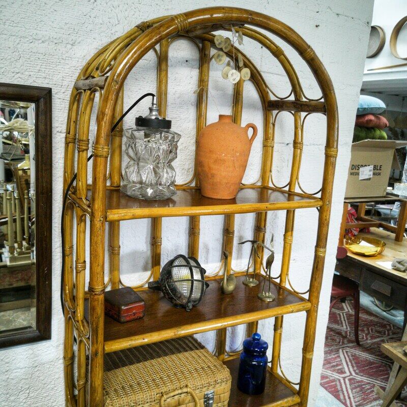 Rattan and cannage shelves