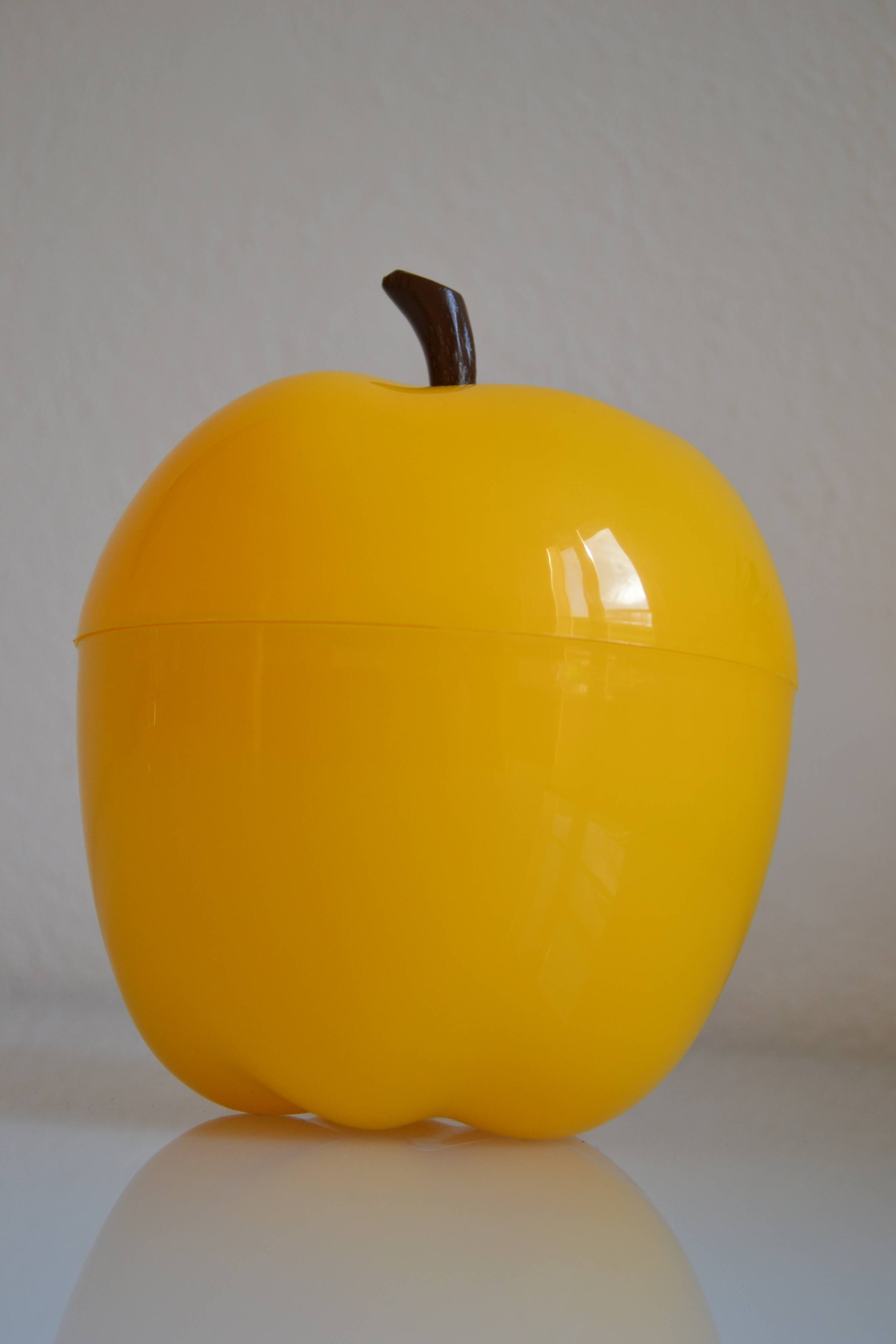 Vintage yellow apple ice bucket or ice cubes 1970 70's