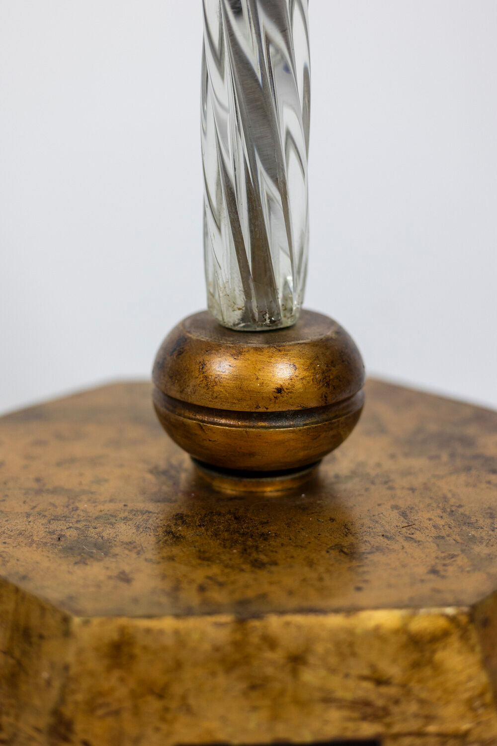 Glass and gilded metal floor lamp, 1950s
