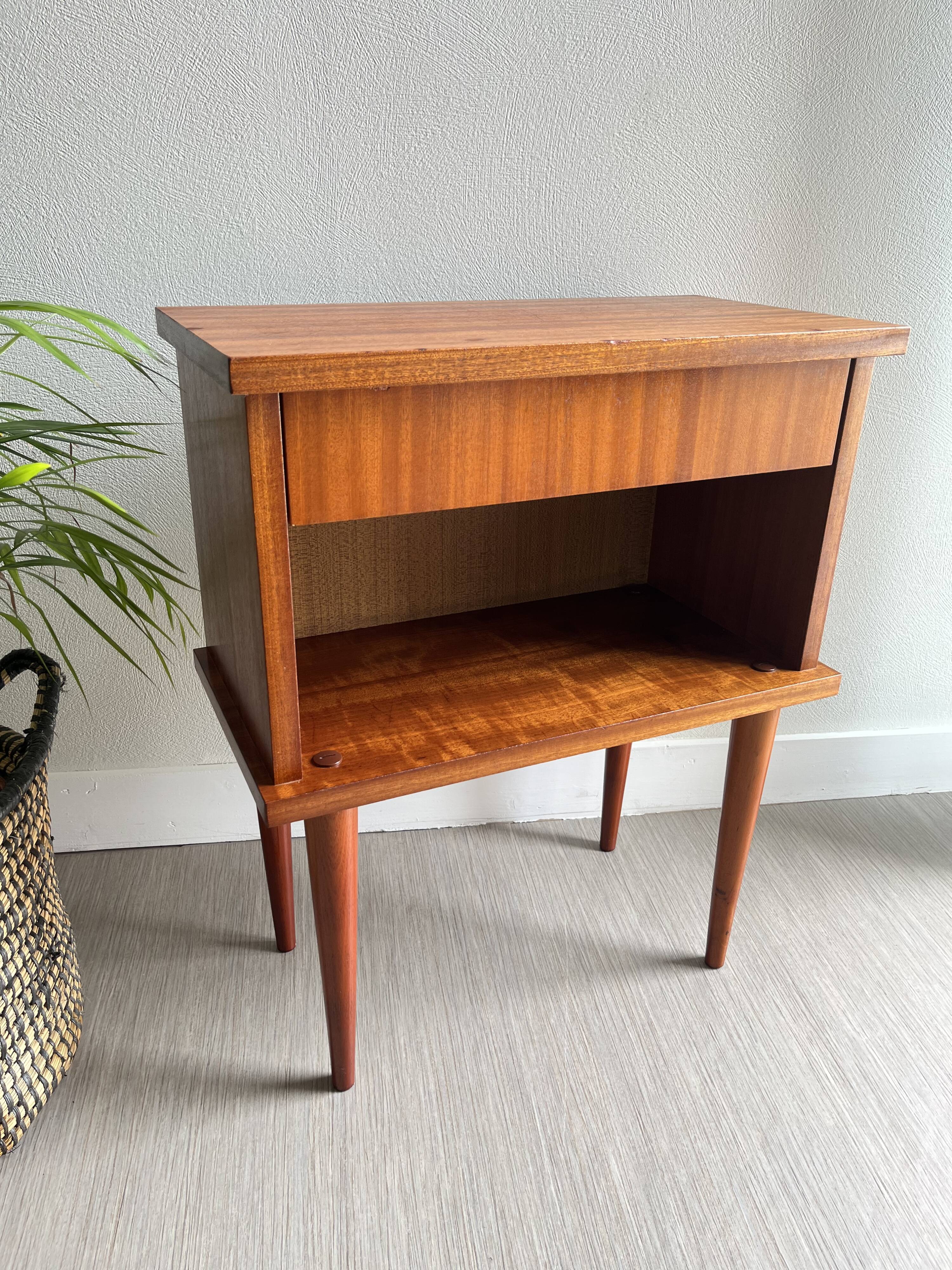 Bedside table vintage feet compass