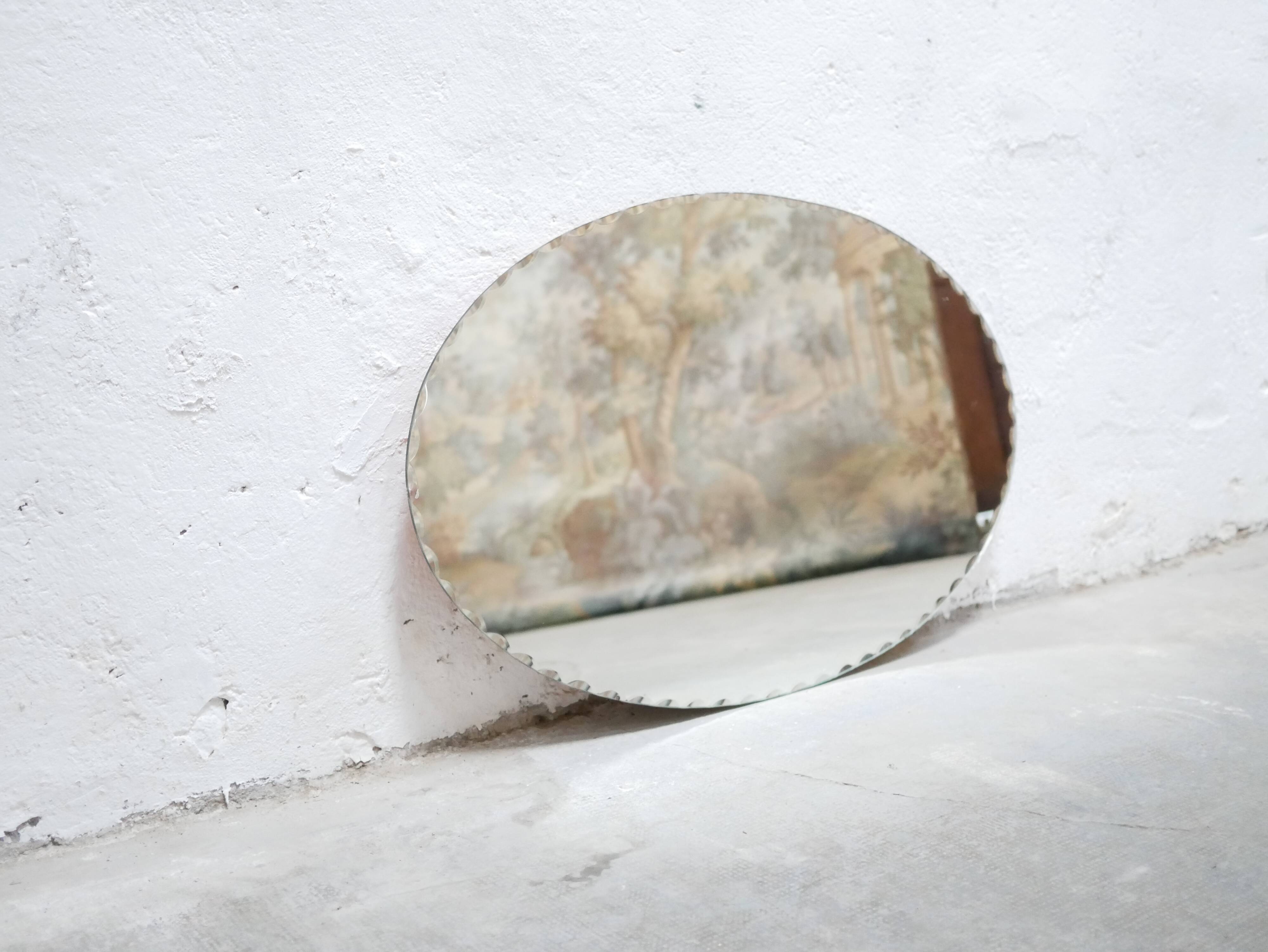 Mirror beveled art deco oval 59cm x 93cm