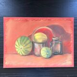 Still life pots and melons