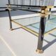 Vintage glass and brass coffee table from the 70s and 80s, Italian design