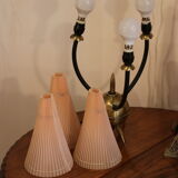 Table lamp from the early 1950s, brass sphere with spikes.