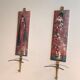 Pair of Commedia dell'Arte Coat Hooks in the Style of Fornasetti, Italy, glass
