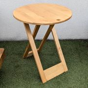 Table pliante design “Suzy” Adrian Reed bois blond vintage 80