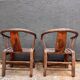 Pair of antique Chinese armchairs in patinated wood