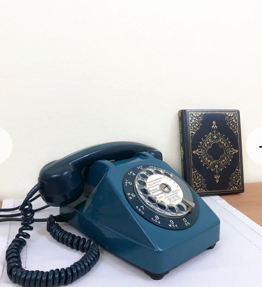 Blue vintage phone