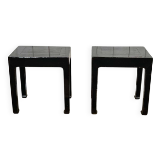Pair of painted wooden side tables from the 70s