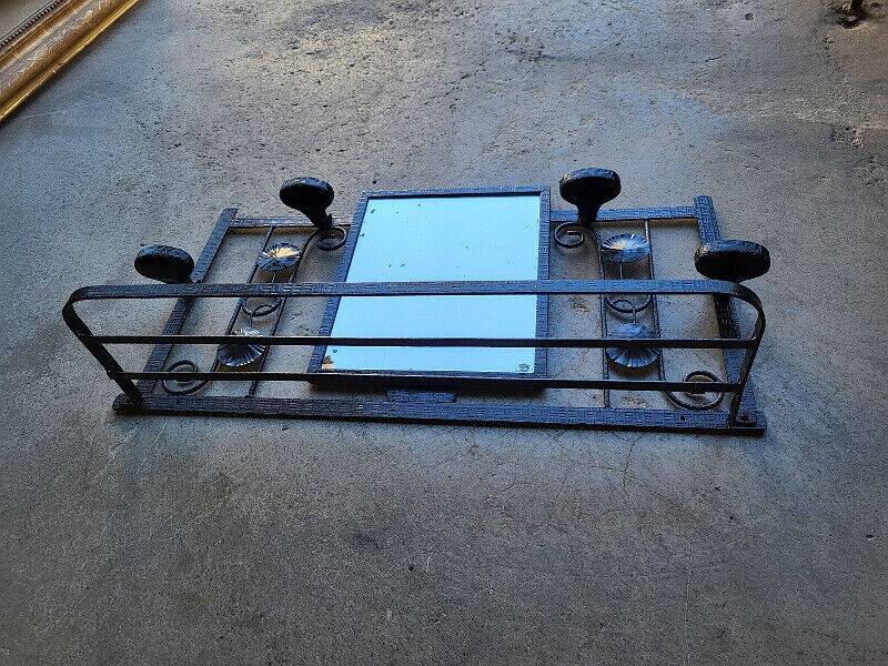 Porte manteaux miroir en fer forge