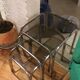 Chrome and smoked glass nesting tables