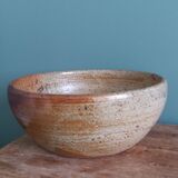Stoneware salad bowl from Puisaye, signed Jean-Pierre Prud’homme