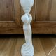 White ceramic lamp and opaline globe woman art deco art nouveau