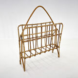 1970s Bamboo Magazine Holder, Czechoslovakia