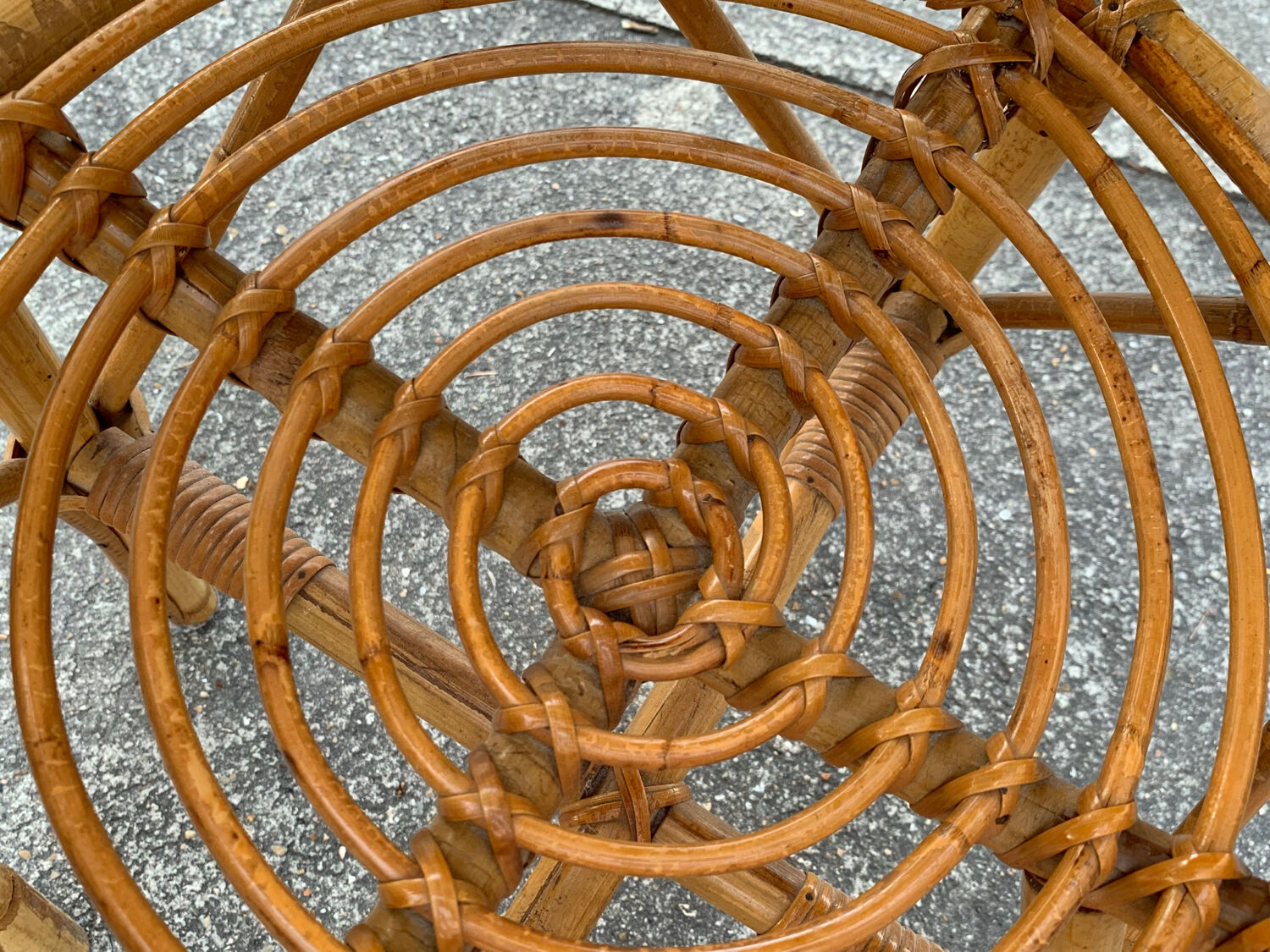 Rattan desk and chair 1960