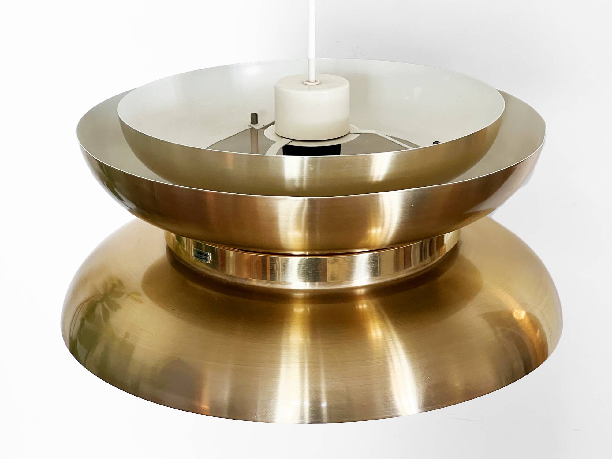 Golden pendant light by Carl Thore for Granhaga Metall. Sweden 1970s