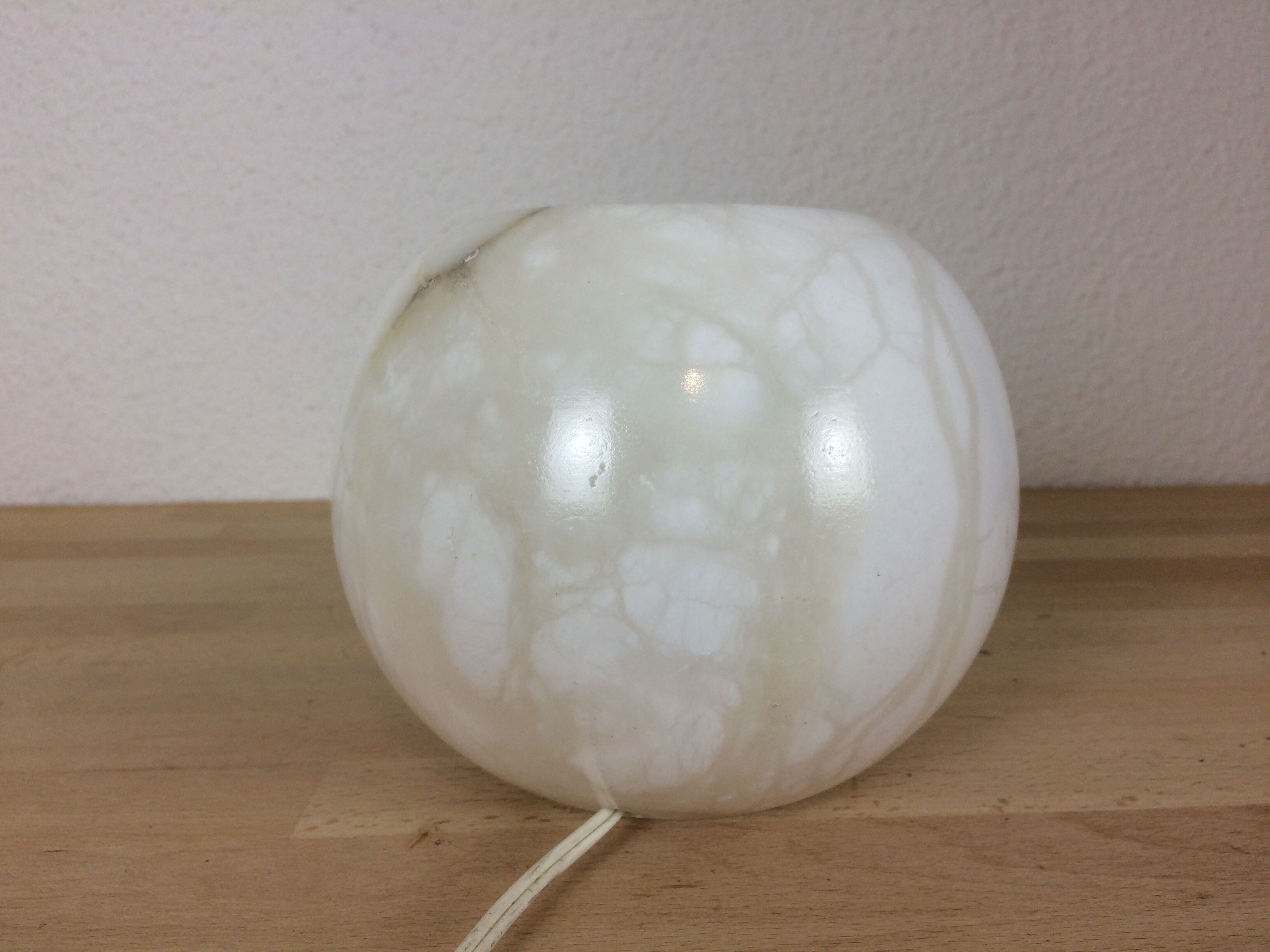 Alabaster white marble ball lamp
