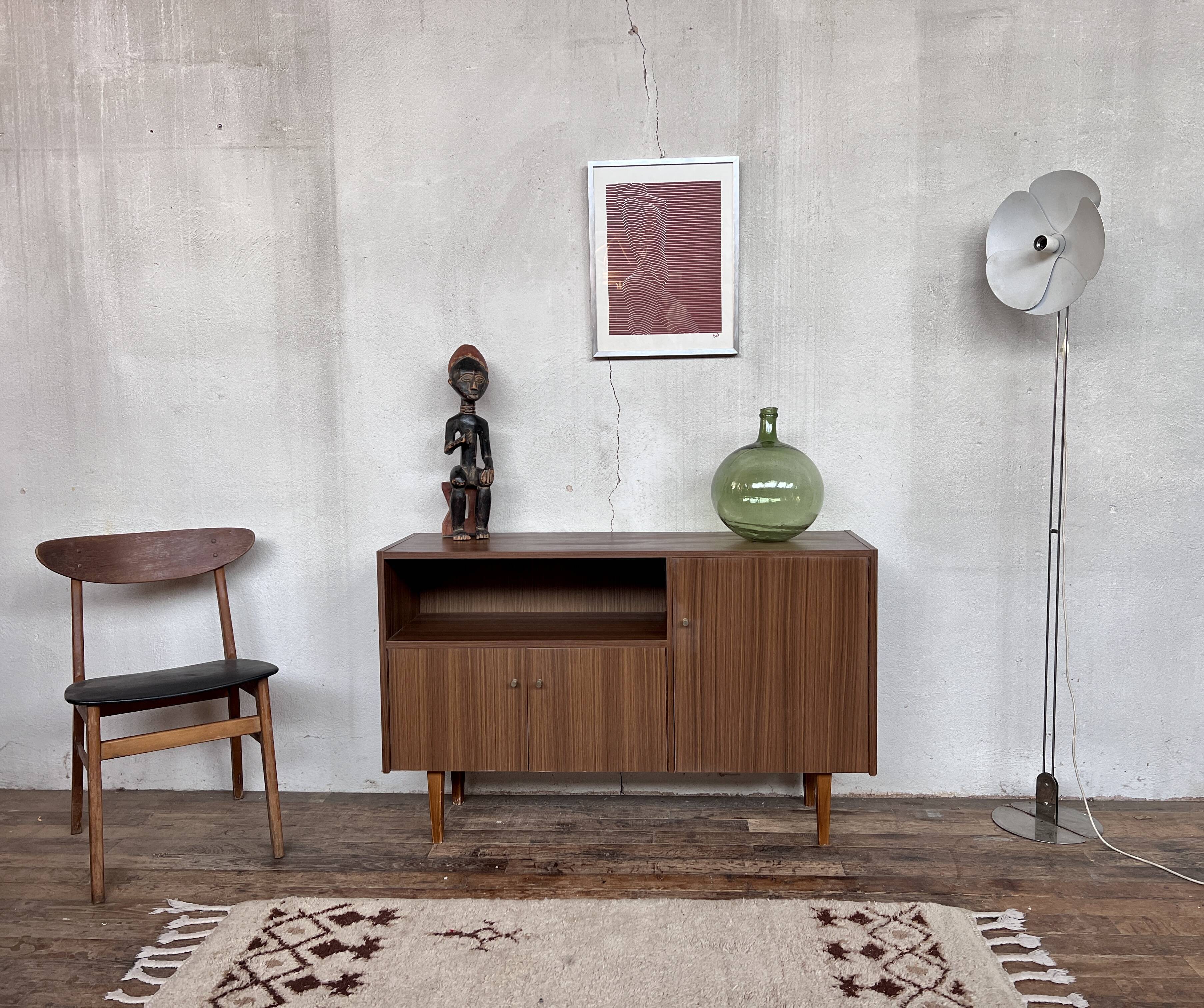 Vintage sideboard, formica spindle feet, 1960