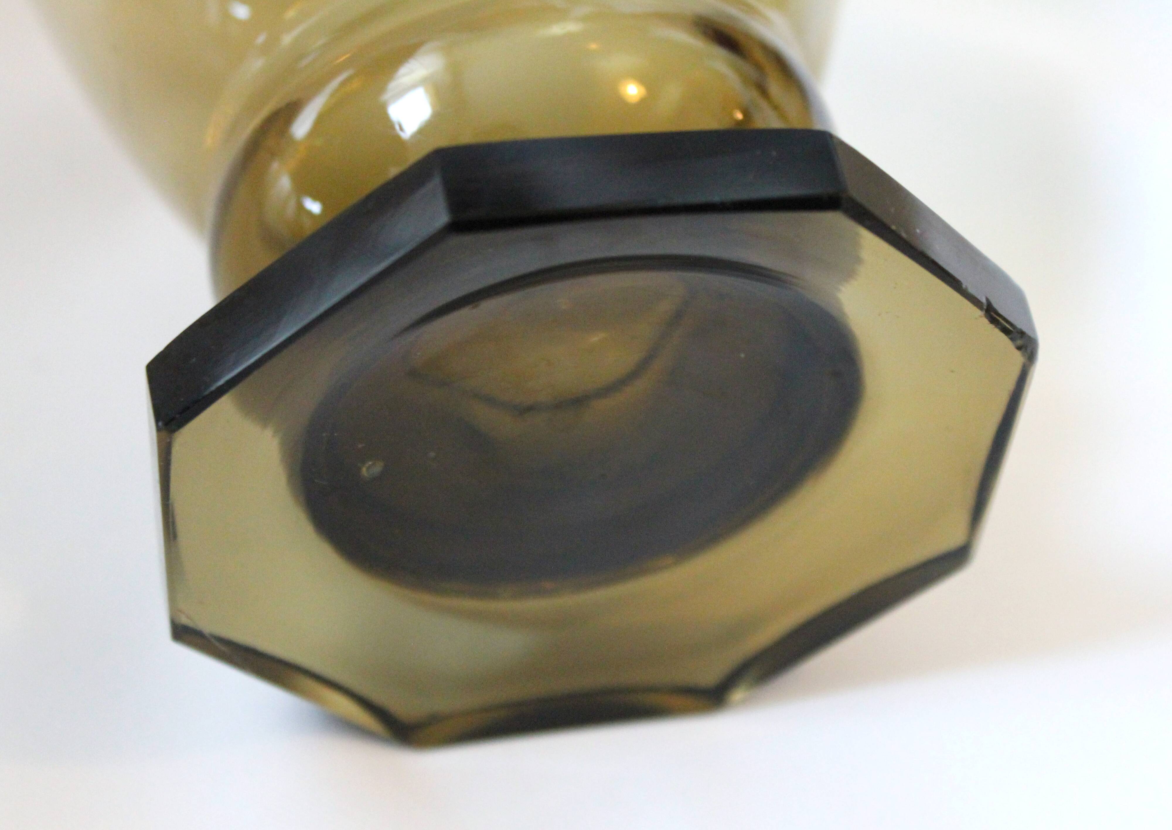 Black smoked glass carafe