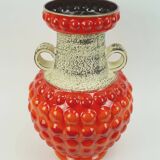 huge 1960s bay keramik floor VASE bubble decor red and orange model 65 45
